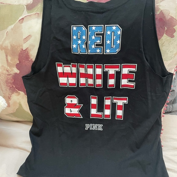 VS PINK FOURTH OF JULY CROP  TANK TOP - Picture 2 of 3